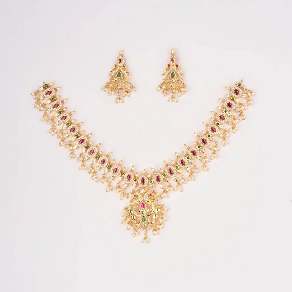 Guttapusalu matt gold pearl necklace