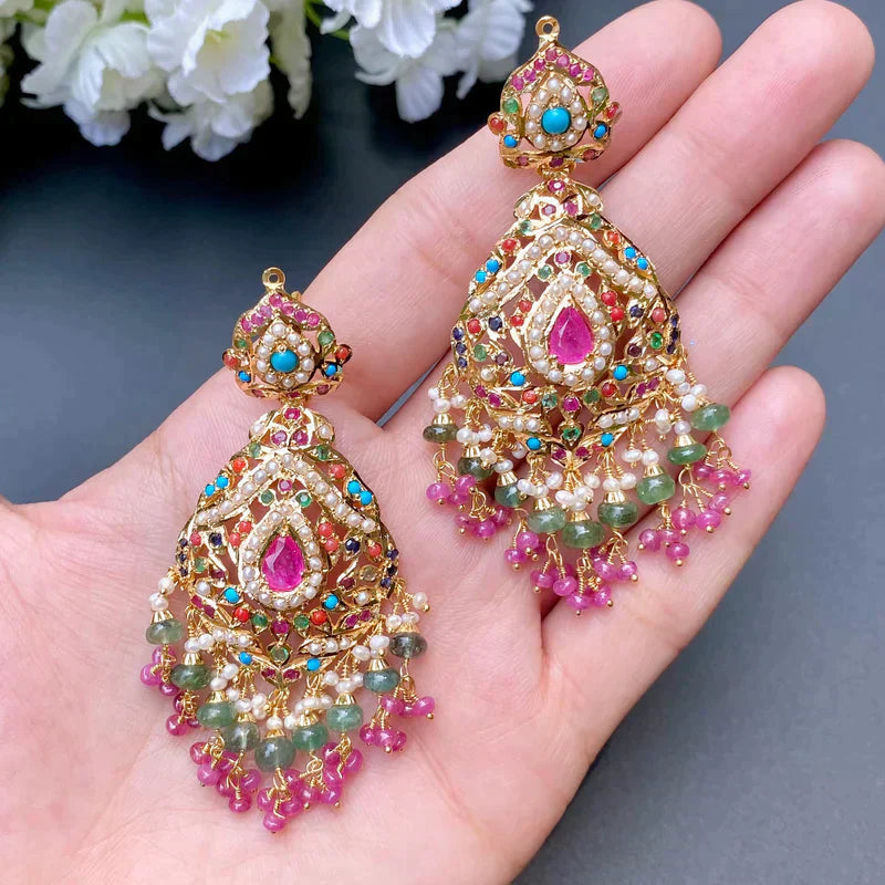 CLASSIC NAVRATTAN JADAU NECKLACE SET