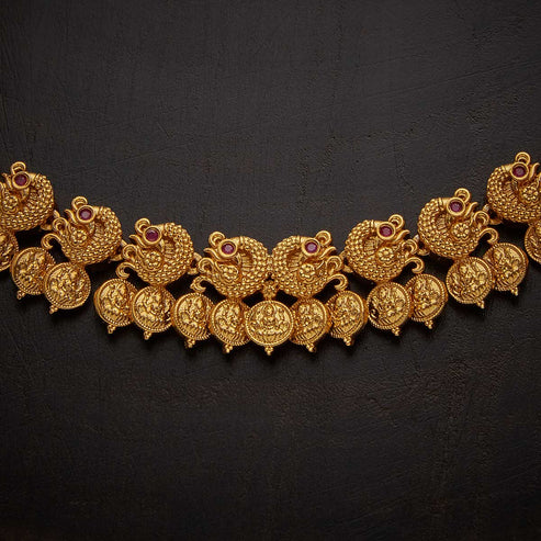 Gold-Plated Necklace Set with Stone