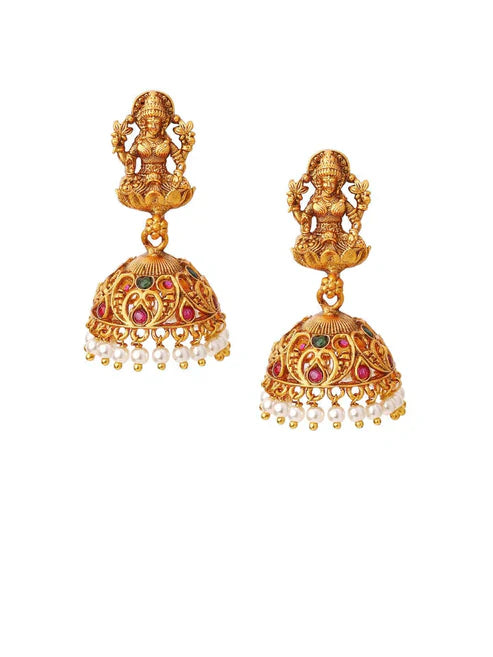 Faux Ruby Traditional Temple Necklace Set
