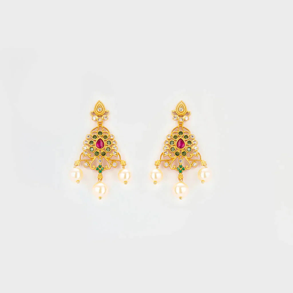Classic Matt gold ruby green choker