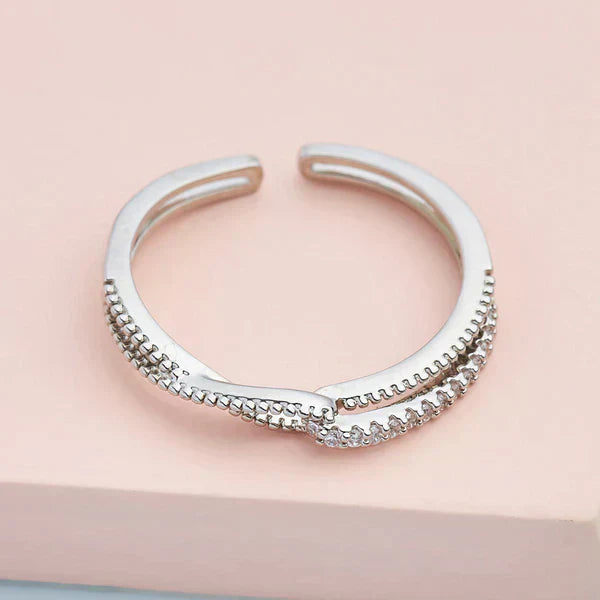 white gold plated zircon stone finger ring