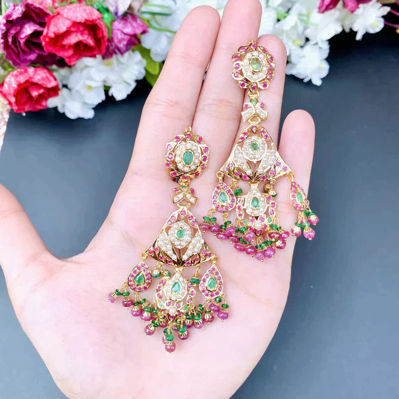 TRADITIONAL BRIDAL JADAU NECKLACE SET
