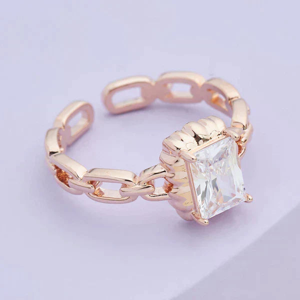 rose gold plated beautiful diamond ring