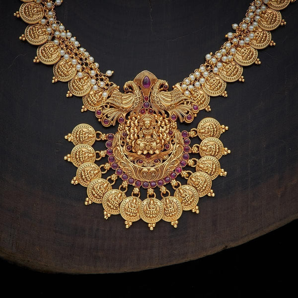 Gold-Plated Necklace Set with Stones & Beads