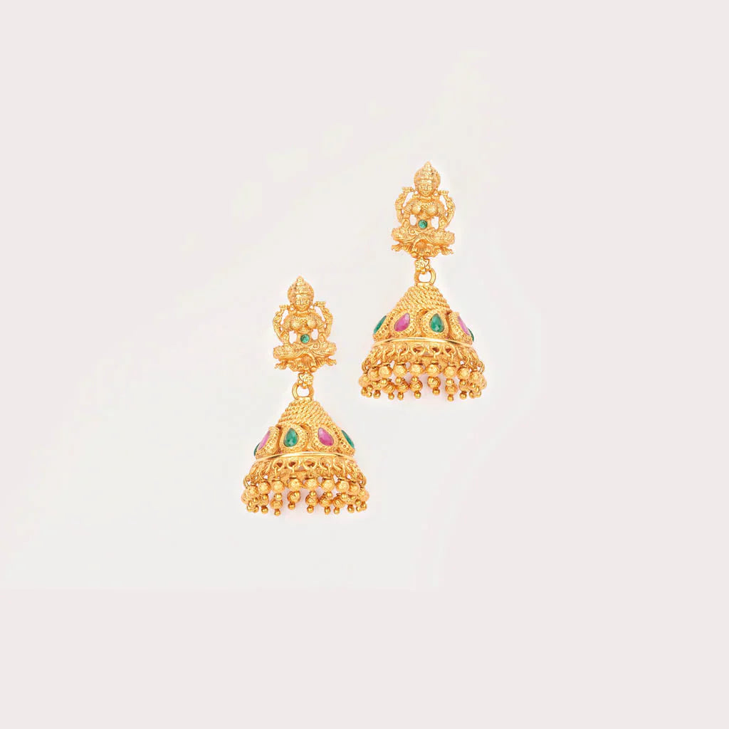 Temple matt gold ruby green choker