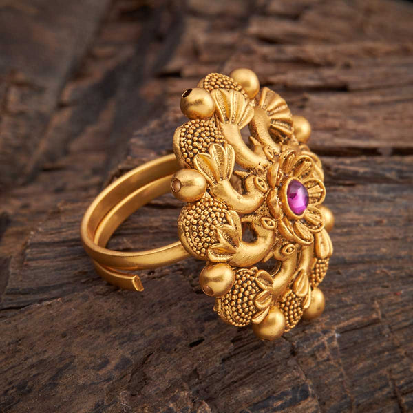 gold plated beautiful design adjustable ring