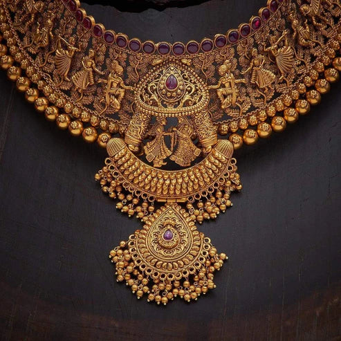 Gold-Plated Necklace Set with Wedding Tale Motifs