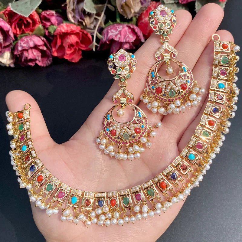 CLASSIC NAVRATAN NECKLACE SET