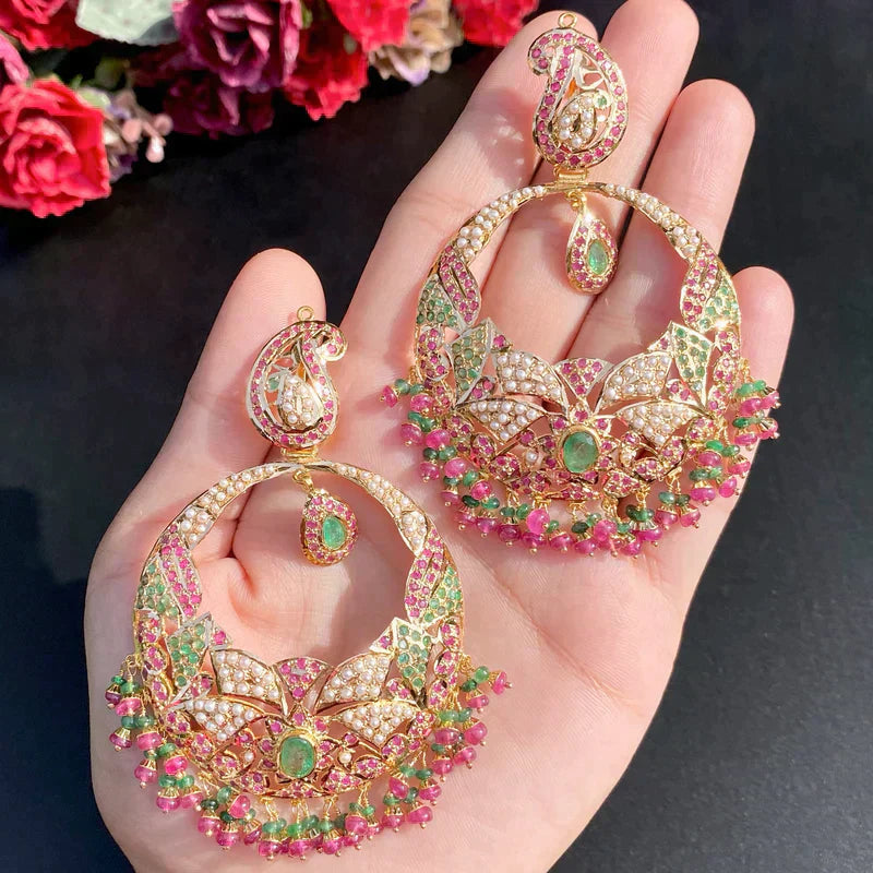 HEAVY REGAL BRIDAL JADAU JAAL NECKLACE SET