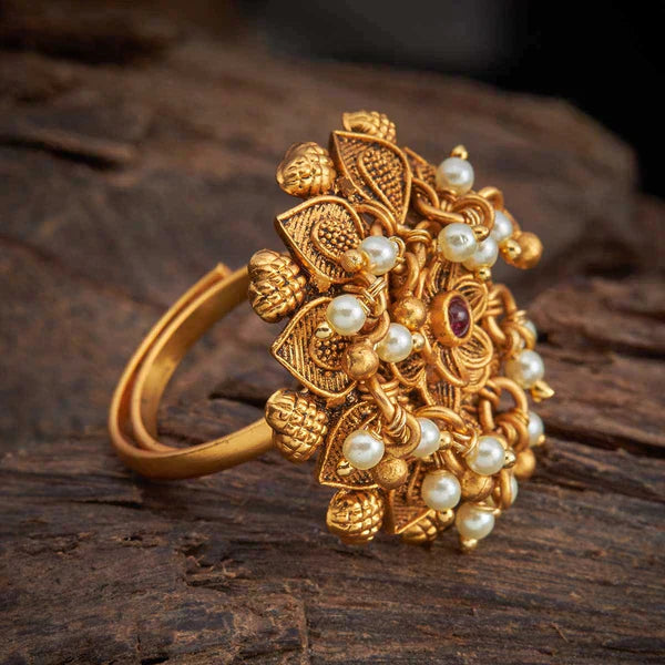 Synthetic Stones & Beads adjustable ring