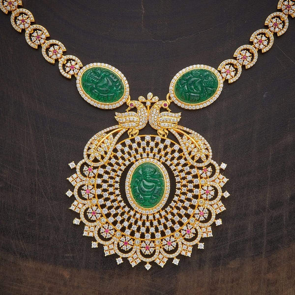 zircon stone necklace set