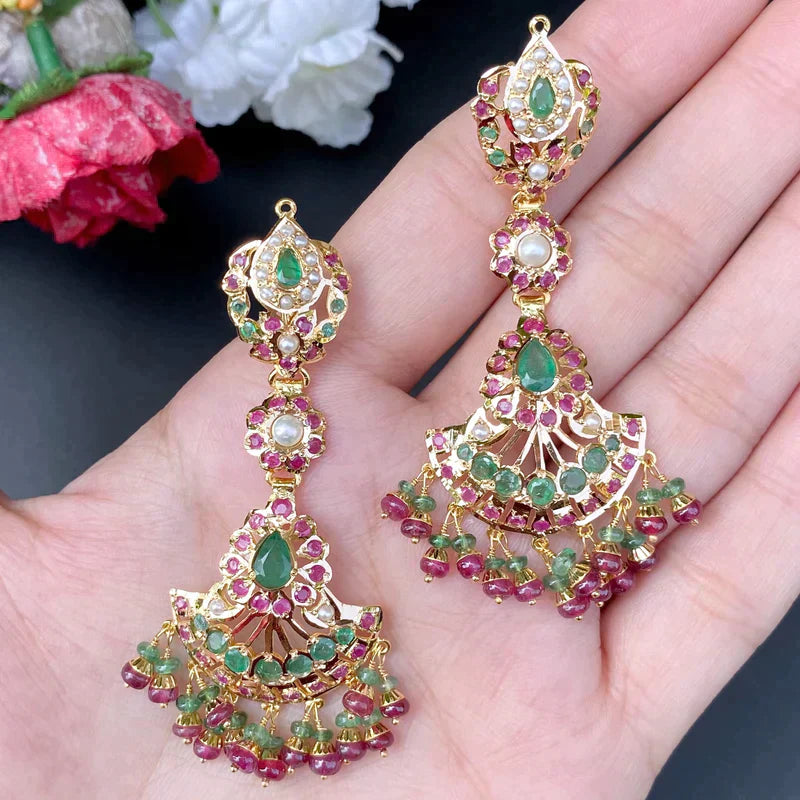 MULTICOLOURED JADAU NECKLACE SET