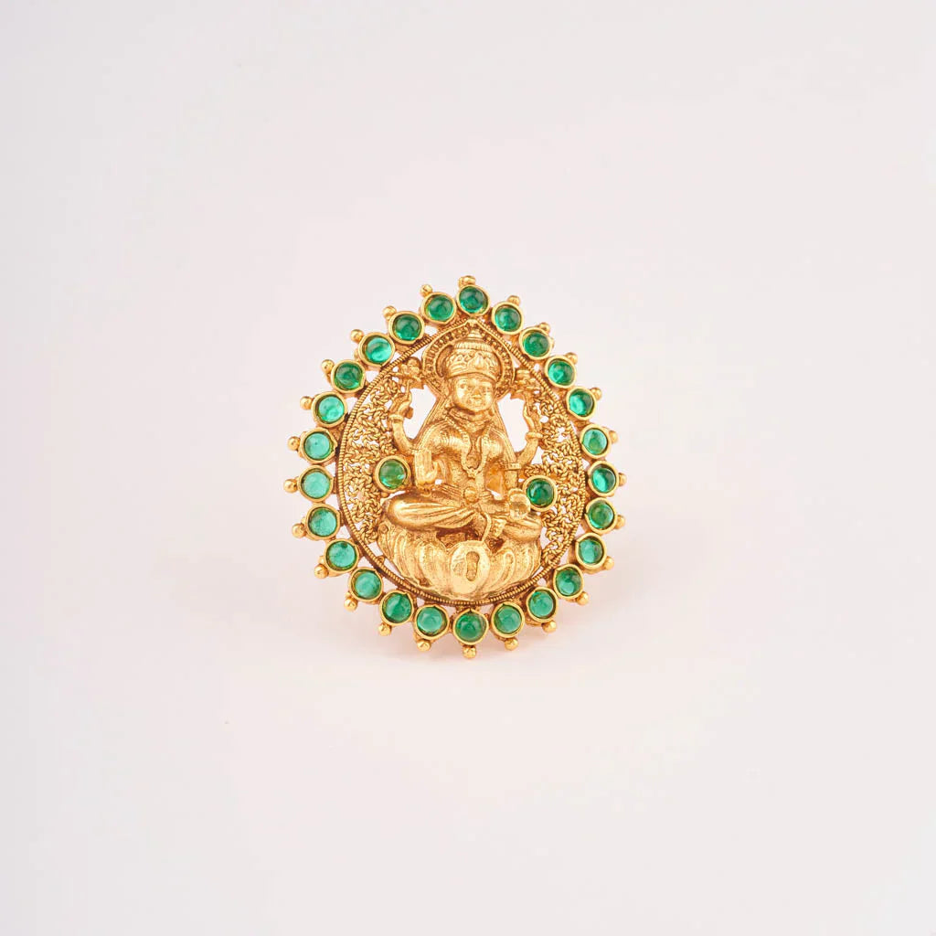 Antique Matt Traditional Lakshmi Design Ring
