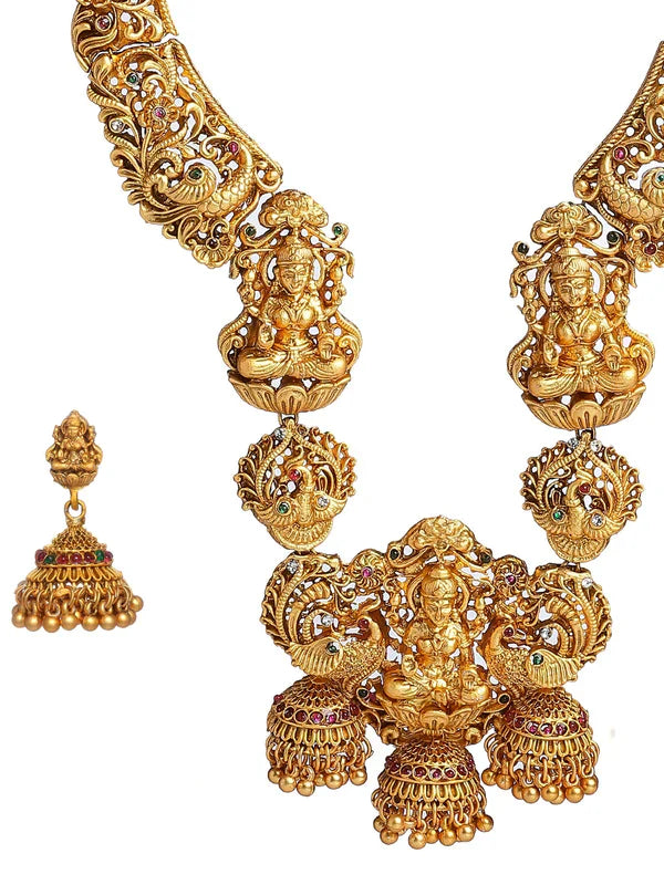 Laxmi Mata Long Temple Jewellery Set