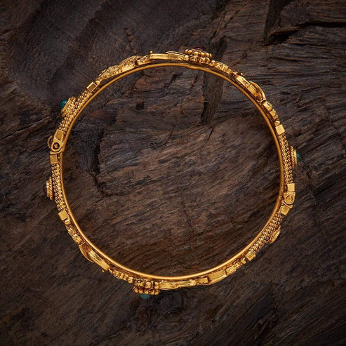gold plated Synthetic Stones peacock design bangle