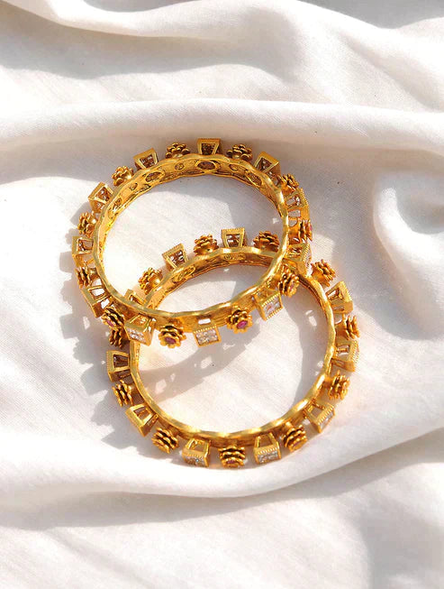 Gold Tone Handcrafted Bangles