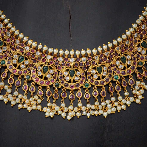 Synthetic Stones & Beads choker set