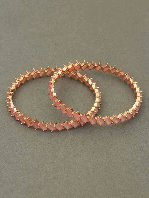 ROSE PINK AMOLI ZIRCONIA BANGLES