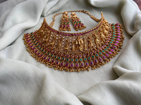 Heavy Bridal Kemp Choker with Earrings