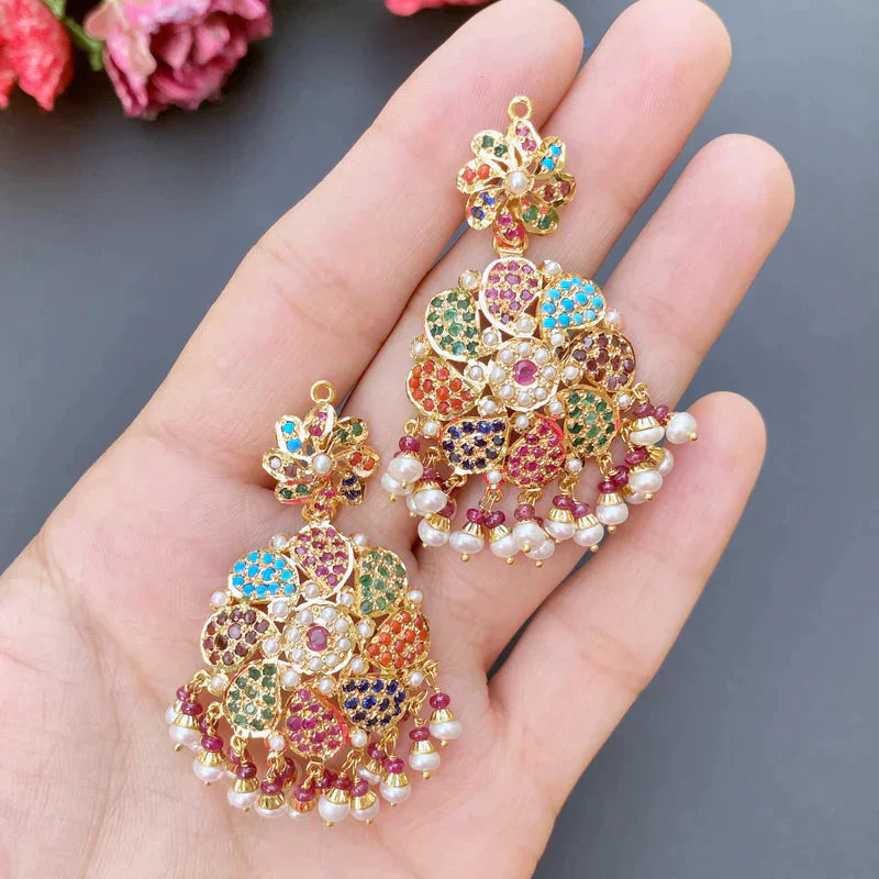 FLORAL NAVRATTAN CHOKER SET