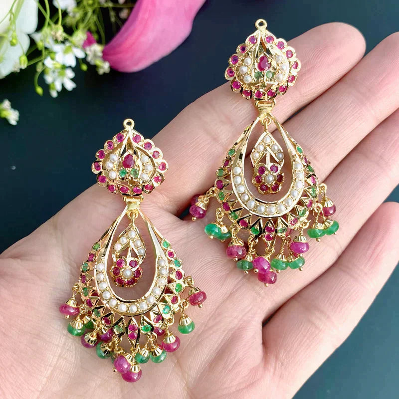 MULTICOLORED JADAU NECKLACE SET