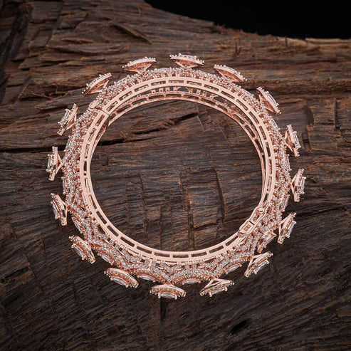 rose gold plated zircon stone bangle