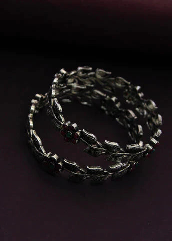 FLORAL WITH LEAF DESIGNER BANGLES