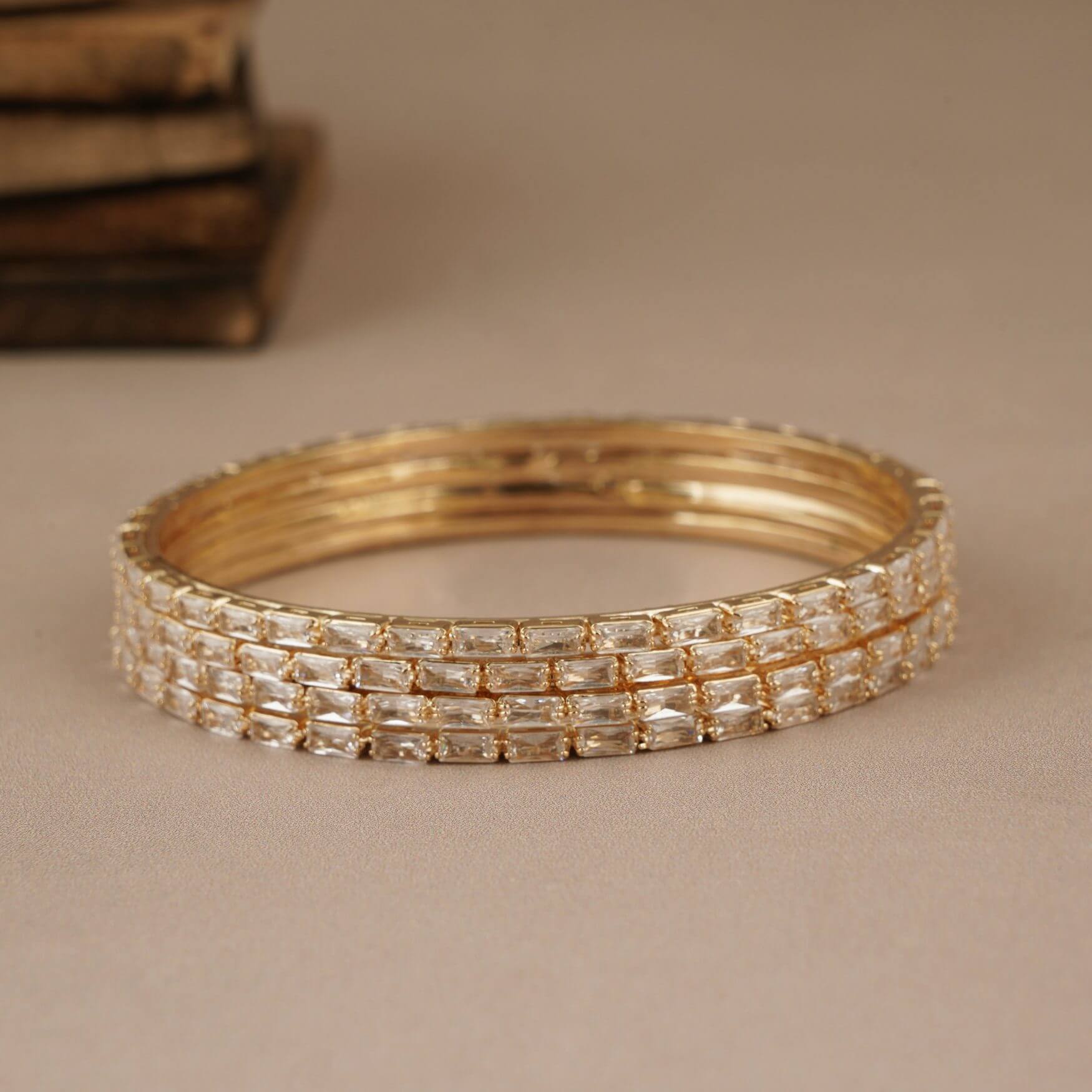 SLEEK DIAMOND BANGLE SET OF 4