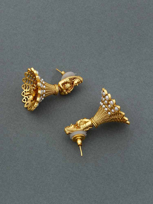 GOLDEN SAUMYA TEMPLE JHUMKIS