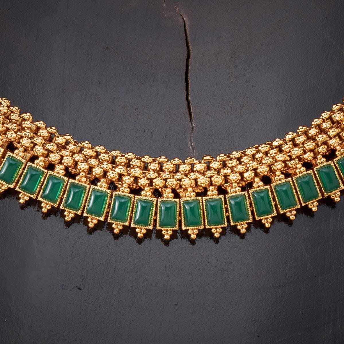 Antique Short Necklace Embalished With Stones