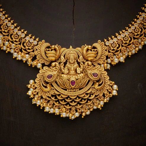 Antique Necklace with gold plated choker set