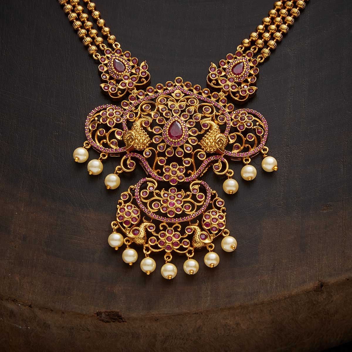Synthetic Stones & Beads Antique Necklace