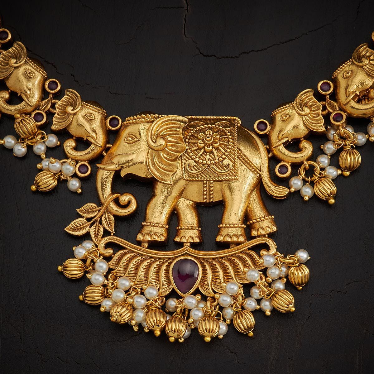Synthetic Stones & Beads Antique Necklace