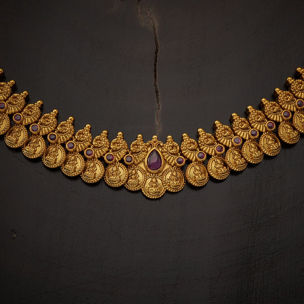 Copper Alloy & Synthetic Stones Antique Necklace