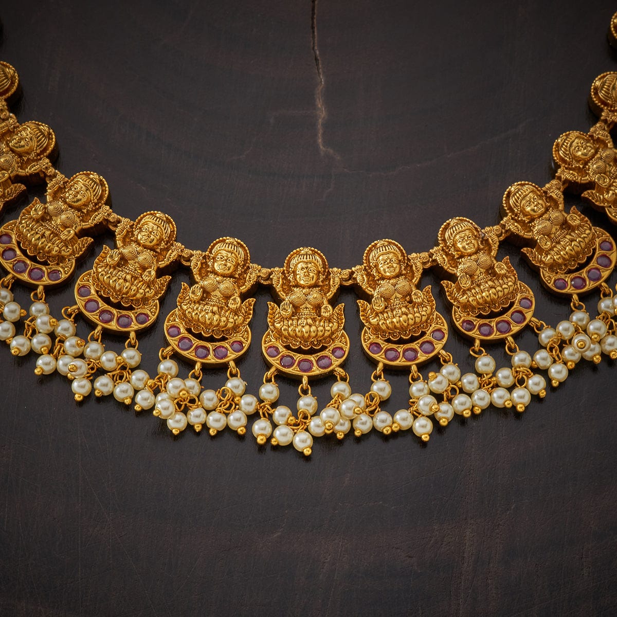 Copper Alloy & Synthetic Stones Necklace