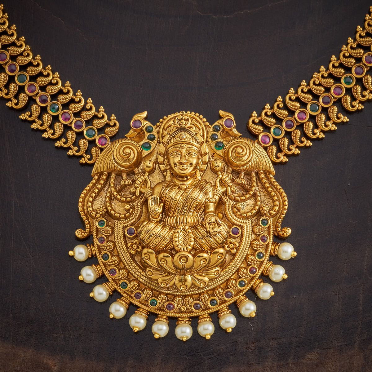 Synthetic Stones & Beads Long Necklace