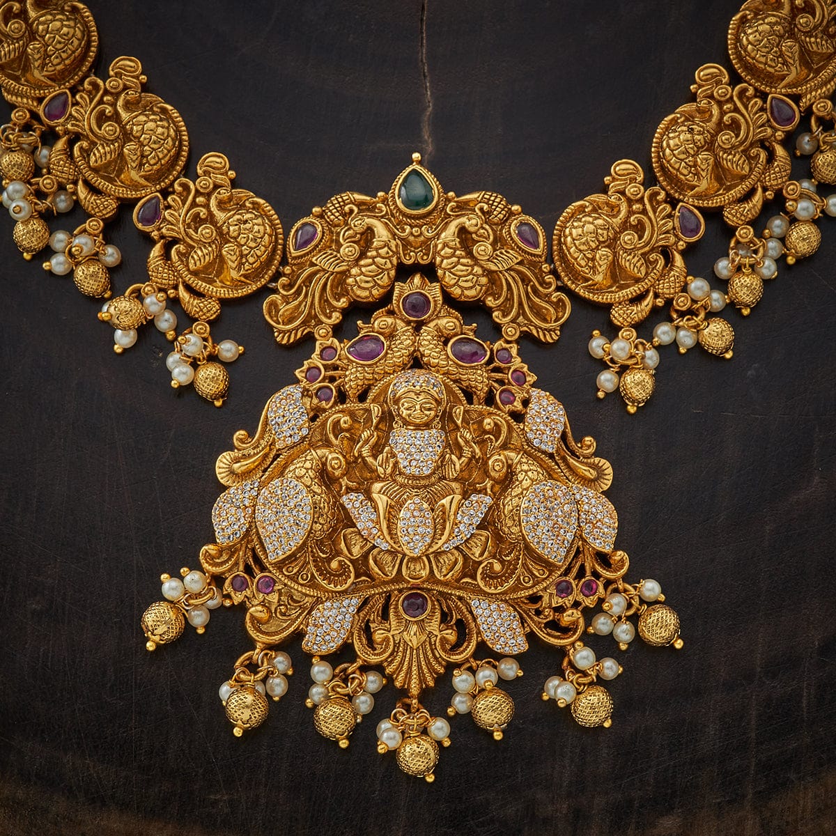 Synthetic Stones & Beads Antique Necklace