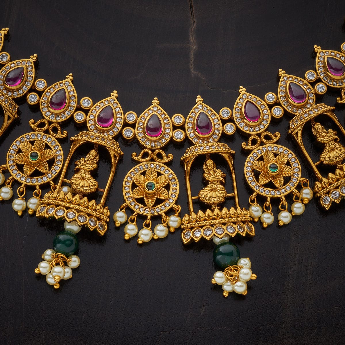 Synthetic Stones & Beads Necklace Set