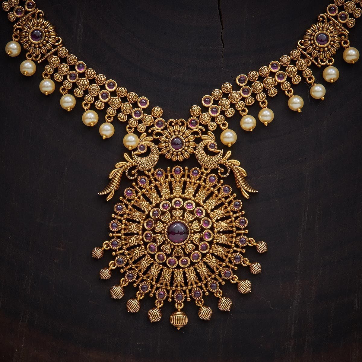 Synthetic Stones & Beads Necklace Set